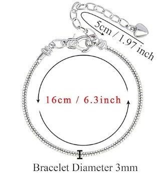 Silver Snake Charm Bracelet