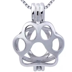 Sterling Silver Paw Print Cage