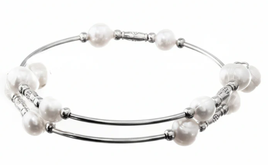 Wire Wrap Stainless Steel With Freshwater Pearls & Sterling Silver Freshwater Pearl Stud Earrings